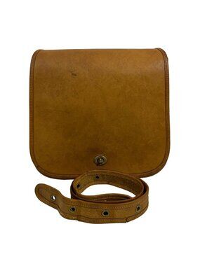 VTG Coach Stewardess 9525  Leather NYC Era Saddle Tan Shoulder Bag w/ Tag - Flaw